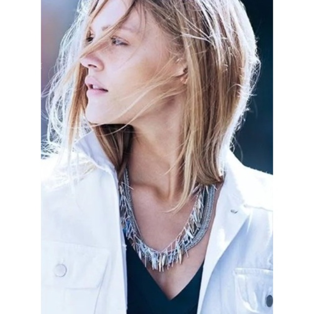 STELLA & DOT Freya Fringe 4-1 Layered Mixed Metal Statement Necklace | EUC
